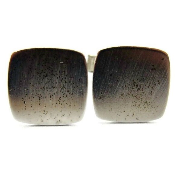 Cufflinks Rough Gradient Texture Sterling Silver 925 Vintage Patina - Picture 2 of 9
